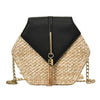 Woven Bohemian Straw/leather Handbag